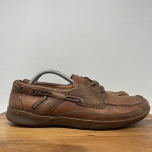 Mephisto Boat Shoes Men's 11 Spinnaker Tan Brown Leather Cool-Air Moccasins